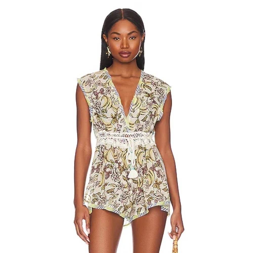 Free People Intimately FP Watching Waves Romper in Aquamarine size Medium